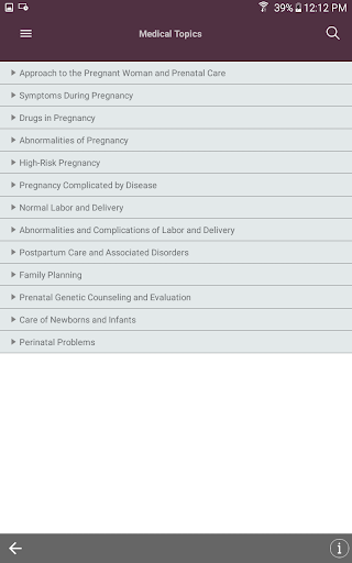 Screenshot of MSD Manual Guide to Obstetrics