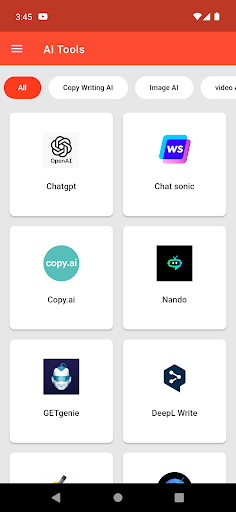 AI Tools Hub Screen 2