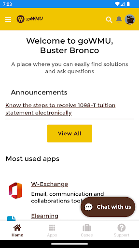 Android application goWMU screenshort