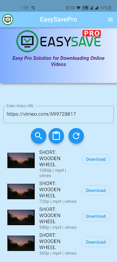 Android application EasySave Pro screenshort
