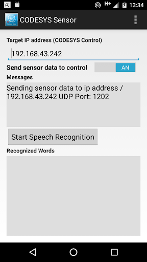 CODESYS Sensor App Screen 2