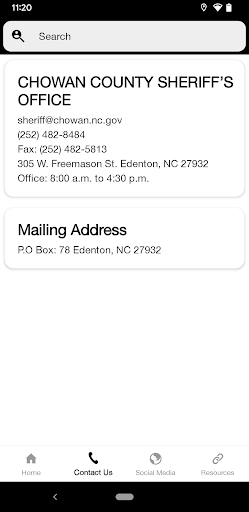 Chowan County Sheriff’s Office Screen 2