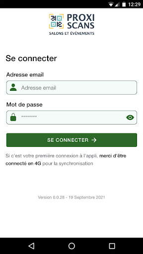 Android application Proxi scans screenshort