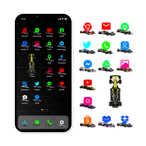 Wow Sports Car 2 - Icon Pack