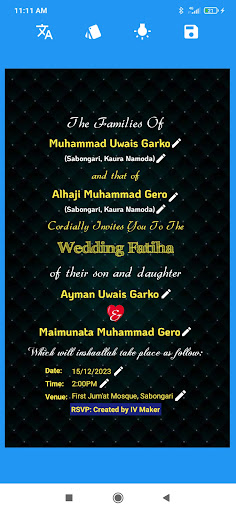 IV Maker - Create Wedding Card