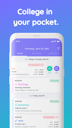 Android application Shovel - Study Planner screenshort
