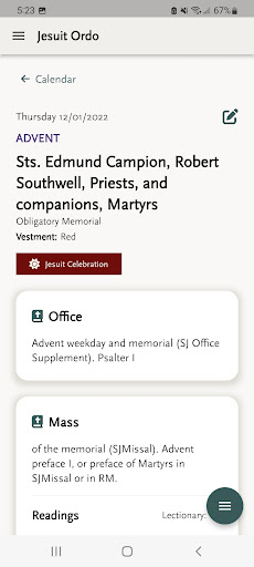 Android application Jesuit Ordo screenshort