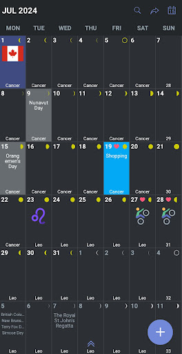 Android application Canada Calendar screenshort