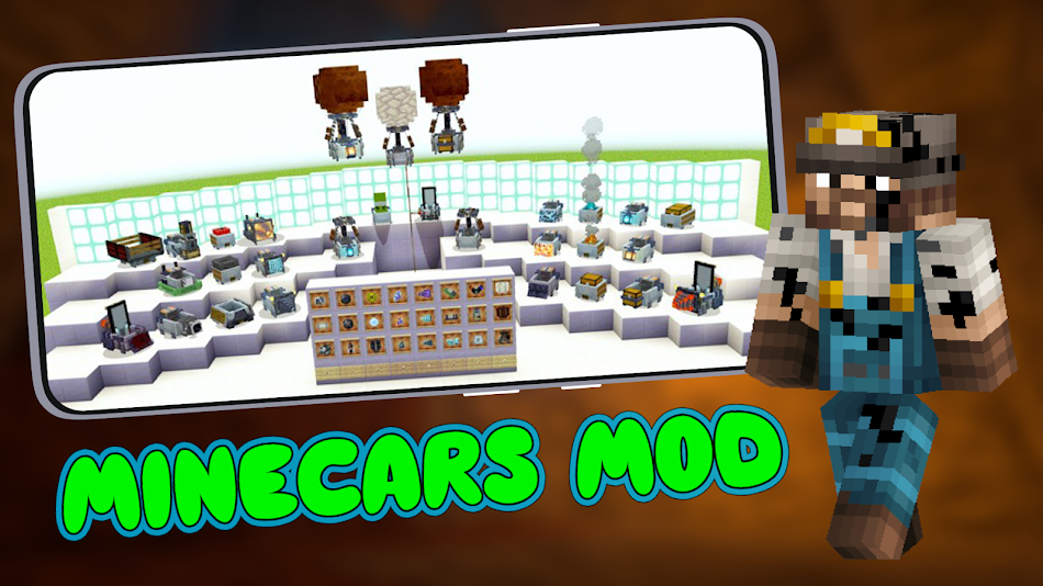 #1. Minecarts Mod for Minecraft PE (Android) Podle: Splashy Studio Mods