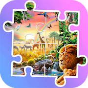 Tile puzzle jungle animals