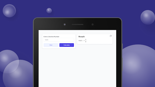 Decimal to Fraction Calculator Screen 3