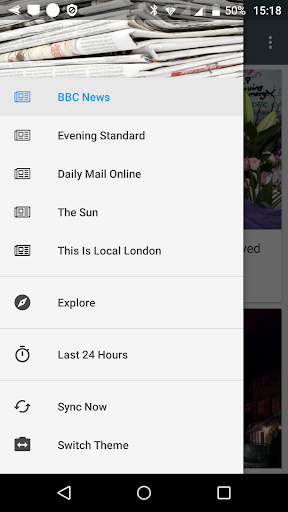 Android application London local news screenshort