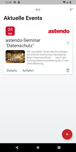 Android application astendo Event screenshort