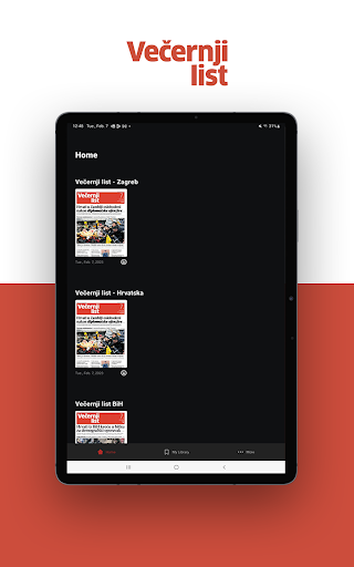 Android application Večernji list e-novine screenshort