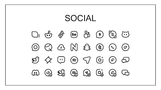 Noodlelines Black Icon Pack