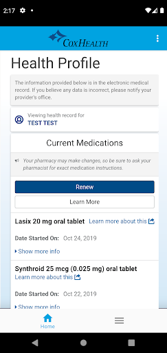 CoxHealthNow Screen 2