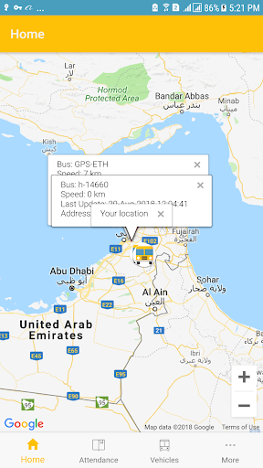 Android application ugt bus tracker screenshort