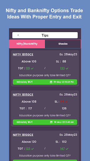 Option Trading Calls & Tips Screen 3