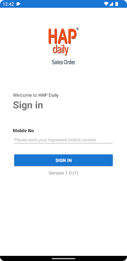 Android application HAP Retail Order screenshort