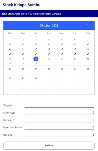 Android application Stock Kelapa screenshort