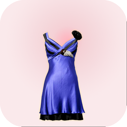 Women long dress photo montage logo