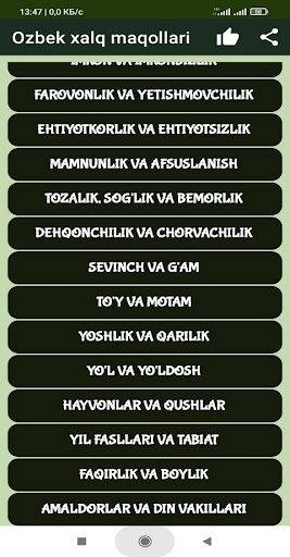Ozbek xalq maqollari Screen 3