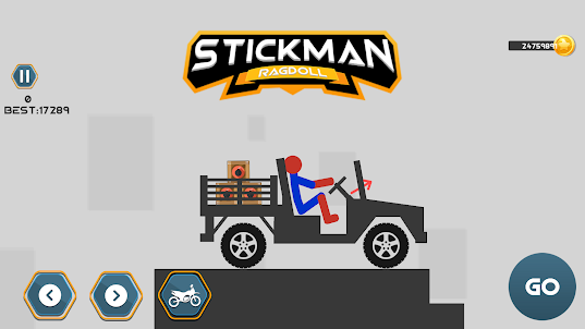 stickman steigt ragdoll ab