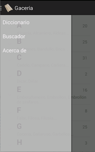 Android application Diccionario de Gacería screenshort