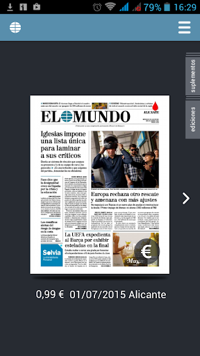 Android application El Mundo Edición Impresa screenshort