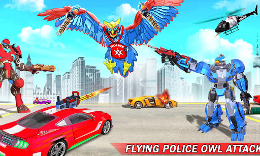 Flying Police Owl Robot Transform Car Robot Games 1.9 screenshots 1