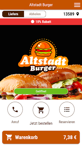 Android application Altstadt Burger screenshort
