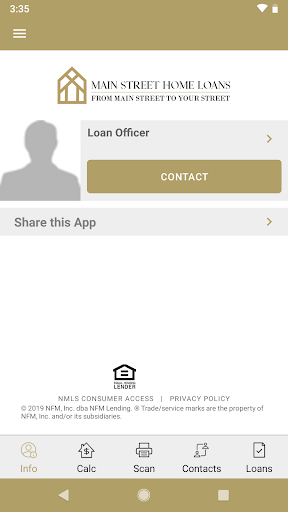 Android application Main Street Home Loans screenshort