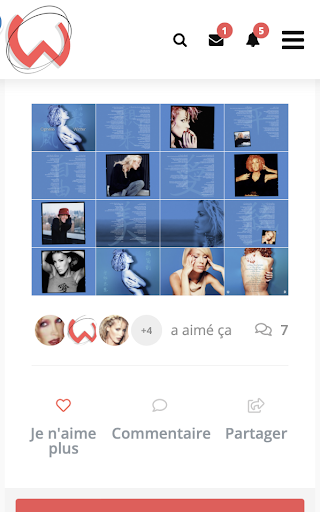 Android application W - Réseau 100% Ophélie Winter screenshort