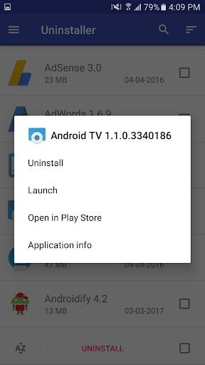 Uninstaller Screen 2