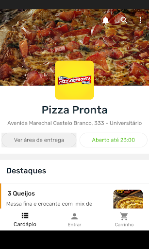 Android application Pizza Pronta screenshort