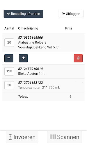 Van Dijk Verf bestelapp Screen 3