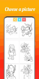 Digimons Kids Coloring Book