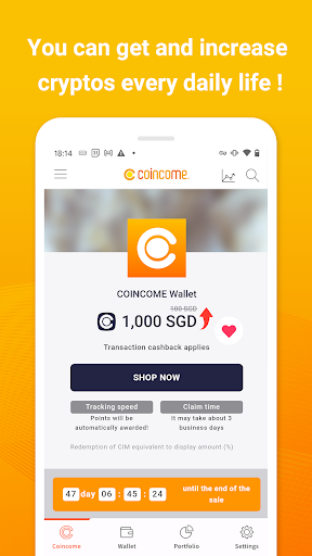 COINCOME-Cryptowallet&Rebate Screen 2