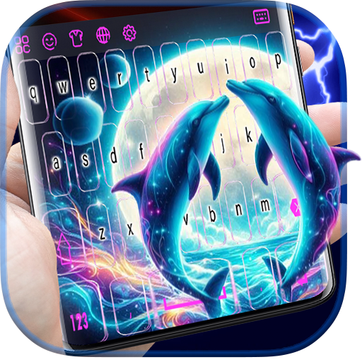 Dolphin Love emoji Keyboard logo