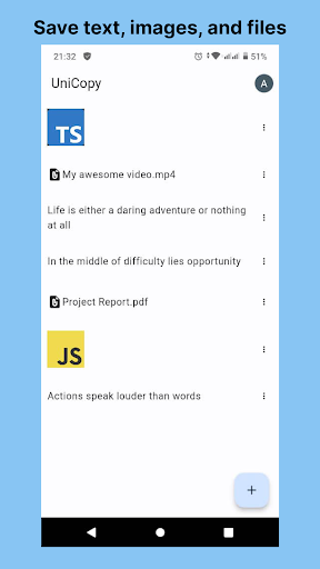 Android application UniCopy: Universal Clipboard screenshort