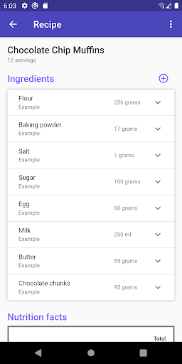 Foodsum - Recipe Nutritions Screen 3