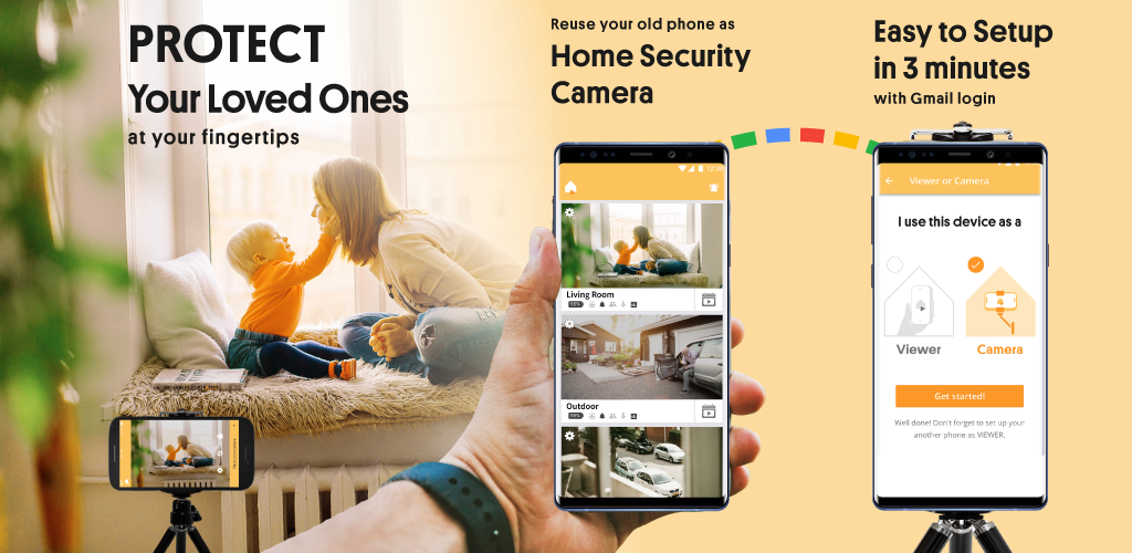 يمكنك استخدام التطبيق كاميرا مراقبة وتأمين منزلك