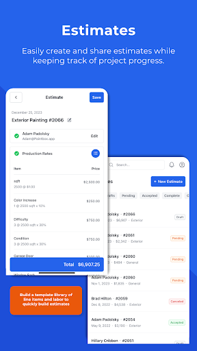 Screenshot of PaintBox app for painters