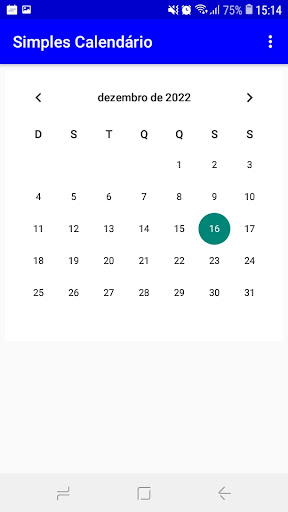 Android application Simples Calendário screenshort
