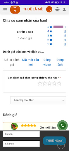 Thuê xe tự lái Miễn phí