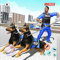 US Police Security Dog Crime Chase Police 3D Dog