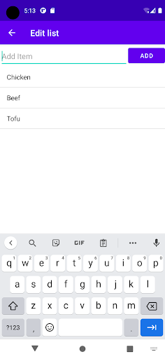 Meal Prep Randomiser Screen 2
