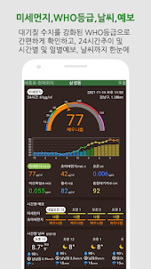 대기오염정보-미세먼지,WHO기준,위젯,예보,알림,날씨