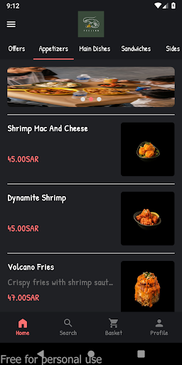 Android application Peeling Restaurant screenshort