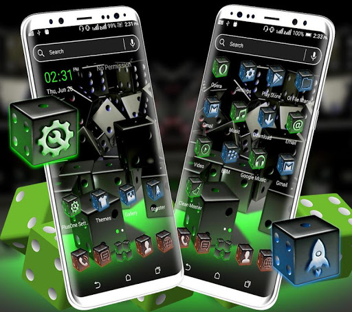 3D Dice Neon Launcher Theme Screenshot 2 - AppWisp.com